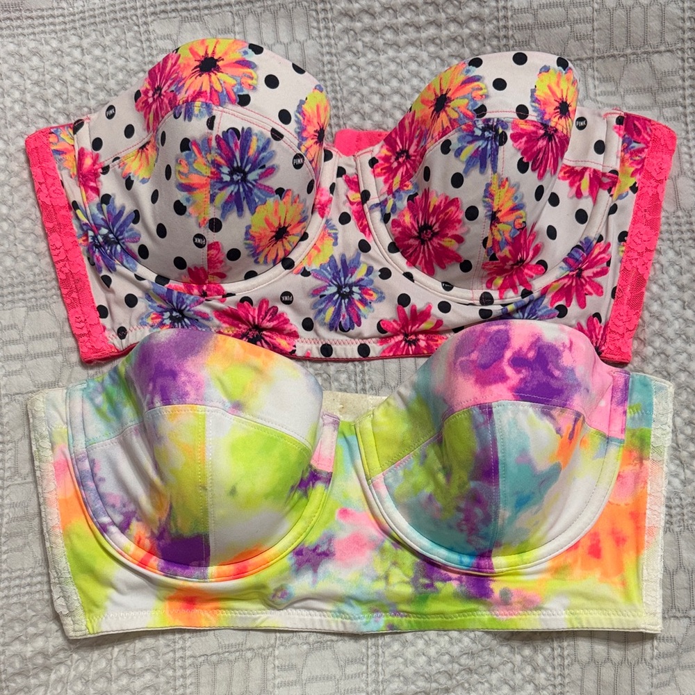 PINK Victoria's Secret Floral and Tie-Dye Bras